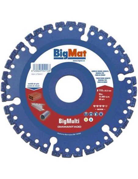 DISCO TODOTERRENO DIAMANTADO VACUUM å115MM BIG MULTI
