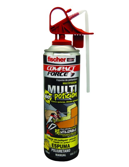 ESPUMA DE POLIURETANO MANUAL MULTIPOSICION 500ML FISCHER