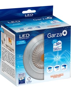 LED DOWNLIGHT 7W 3000K 50V 560LM C/DRIVER ALUM GRIS