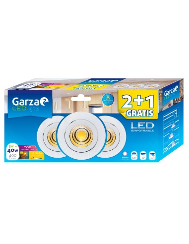 LED EMPOTRADO COB 5W 60Y 400LM 30K BLANCO (2+1)