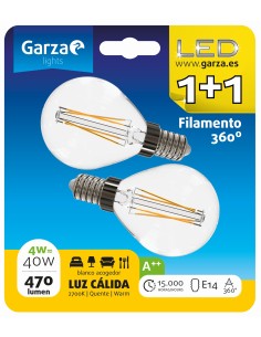 GZ LED FIL ESF 4W E14 470LM 27K BL 1+1 2