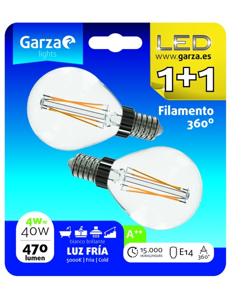 GZ LED FIL ESF 4W E14 470LM 5000K BL 1+1