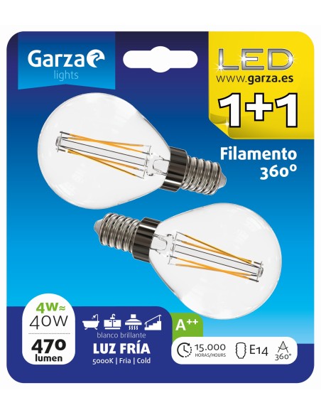 GZ LED FIL ESF 4W E14 470LM 5000K BL 1+1