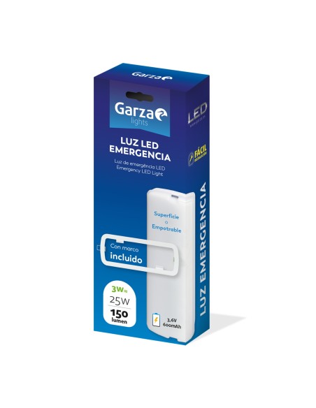 GZ LED LUZ EMERGENCIA 3W 150LM SUPERF/EMPOTR