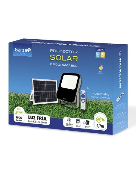 GZ LED FOCO EXT SOLAR 30W C/MANDO 65K