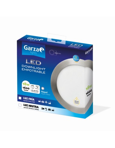 GZ LED DOW.CIRC å225 18W 1600LM 40K NICK