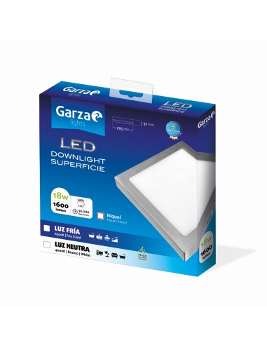 GZ LED DOW.CUAD SUP ã225 18W 1600LM 65K NICK