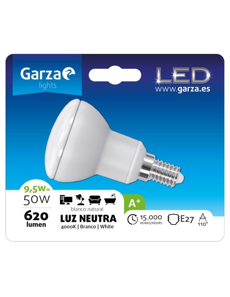 GZ LED R63 9.5W E27 110Y620LM 40K BL