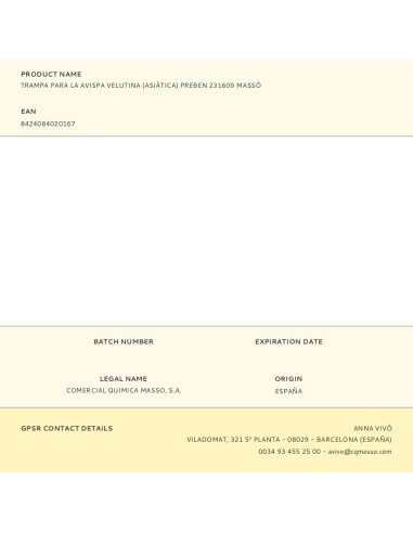 TRAMPA PARA LA AVISPA VELUTINA (ASIATICA) PREBEN 231609 MASSO