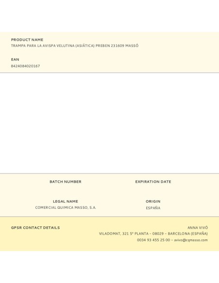 TRAMPA PARA LA AVISPA VELUTINA (ASIATICA) PREBEN 231609 MASSO