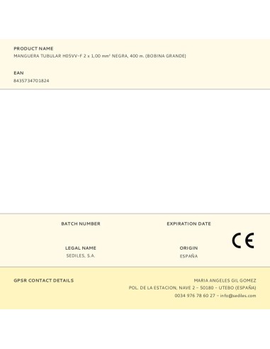 MANGUERA ELECTRICA ACRILICA 1KW NEGRA 2X1