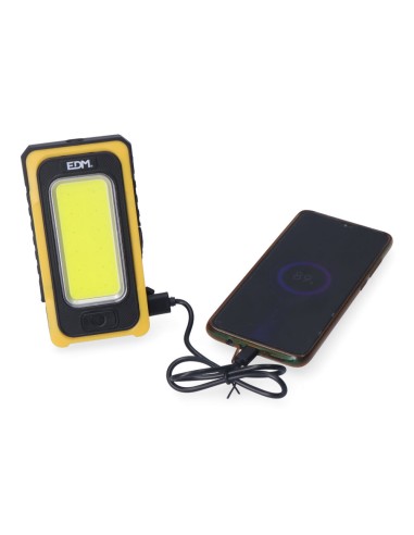 LINTERNA LED SOLAR RECARGABLE CON GANCHO E IMAN COB 10W 750LM EDM