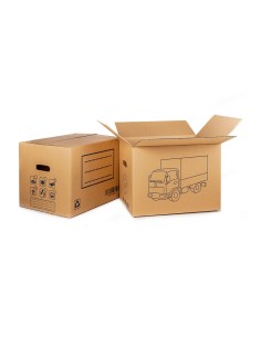 CAJA DE CARTON PARA MUDANZA (ASA TROQUELADA) 50X35X35CM FUN & GO FUN AND GO