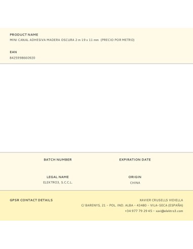 CANALETA ADHESIVA MADERA OSC. 19X11 2MTS