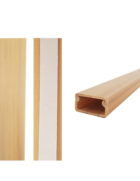 CANALETA ADHESIVA MADERA CLARA 19X11 2MTS