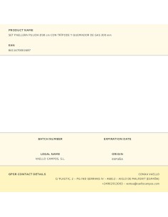 SET PAELLERA PULIDA 38CM CON TRIPODE Y QUEMADOR GAS 300MM. 2