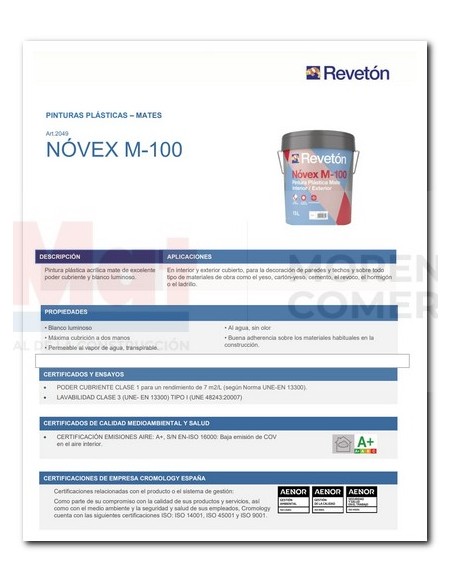 2049100015000 -NOVEX M-100 15 LT