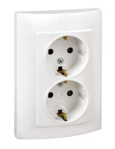 DOBLE BASE ENCHUFE CON TT BLANCO SERIE 10