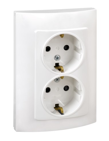 DOBLE BASE ENCHUFE CON TT BLANCO SERIE 10