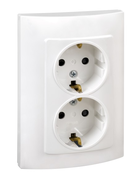 DOBLE BASE ENCHUFE CON TT BLANCO SERIE 10