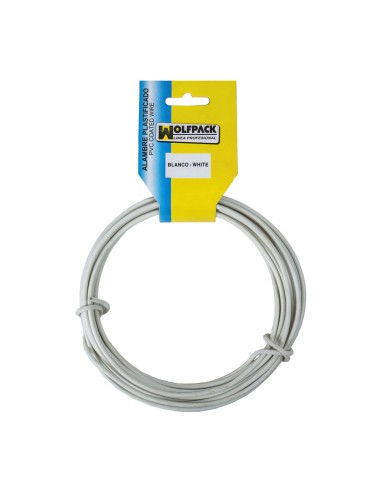 Alambre Plastificado (Rollo 25 Metros) Blanco Nº 16 / 2.7 mm.