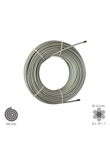 Cable Galvanizado 12 mm. (Rollo 100 Metros) No Elevacion