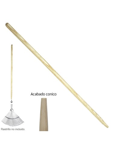 Mango Madera Conico 1200x28 mm. Rastrillo Metal