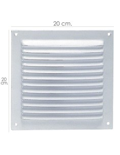 Rejilla Ventilación Atornillar 20x20 cm. Blanca Lacada