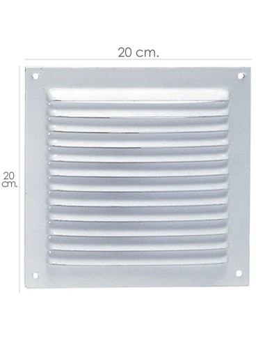 Rejilla Ventilación Atornillar 20x20 cm. Blanca Lacada