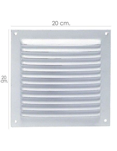 Rejilla Ventilación Atornillar 20x20 cm. Blanca Lacada
