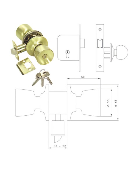 Pomo Tesa 3520-lm/50
