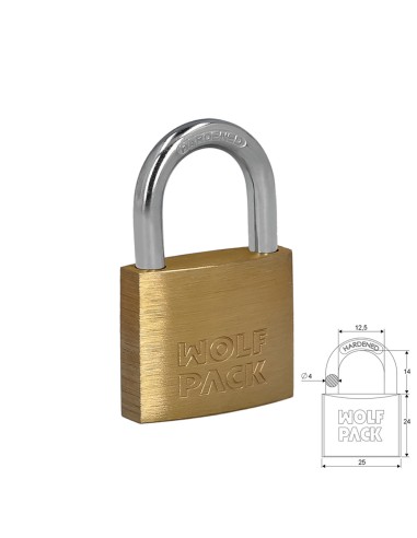 Candado Laton Arco Normal 25 mm.