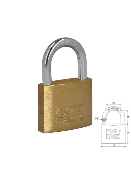 Candado Laton Arco Normal 25 mm.