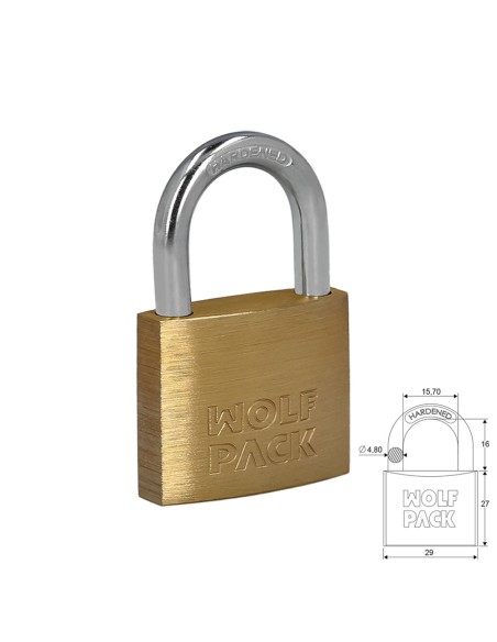 Candado Laton Arco Normal 30 mm.
