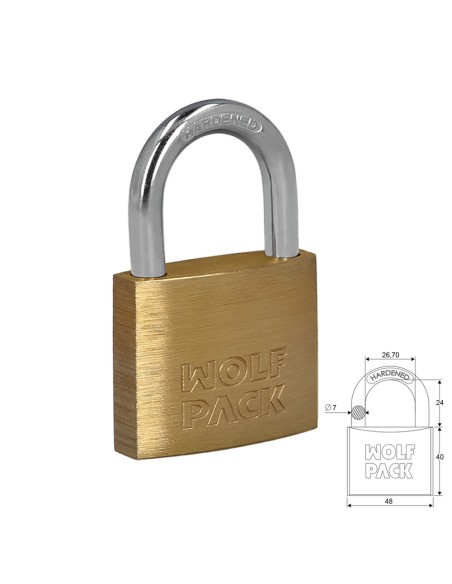 Candado Laton Arco Normal 50 mm.