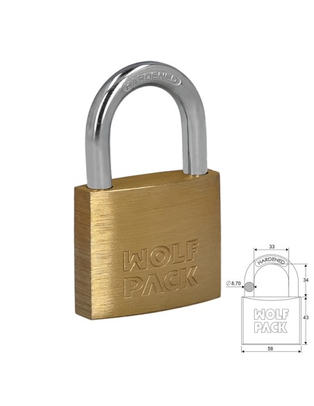 Candado Laton Arco Normal 60 mm.