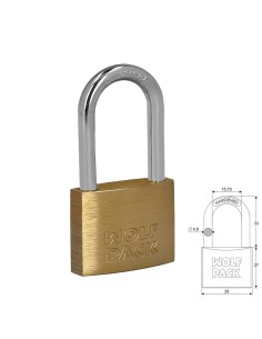 Candado Laton Arco Largo 30 mm.