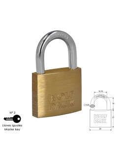 Candado Laton Arco Normal Llaves Iguales 30 mm. Nº2