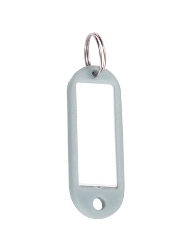 Llavero Portaetiquetas Gris