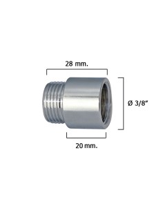 Alargadera Redonda Cromo 3/8" x 20