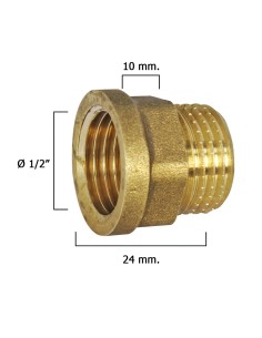 Alargadera Hexagonal Pulida 1/2x10