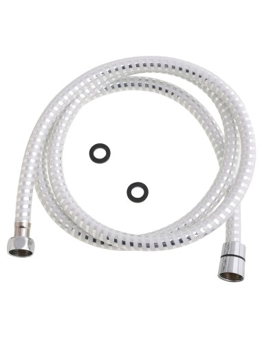 Flexo Ducha PVC Blanco/Plata 1,50 metros