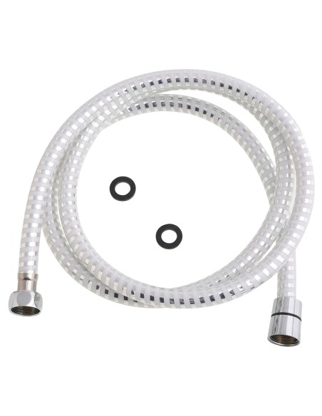 Flexo Ducha PVC Blanco/Plata 1,50 metros