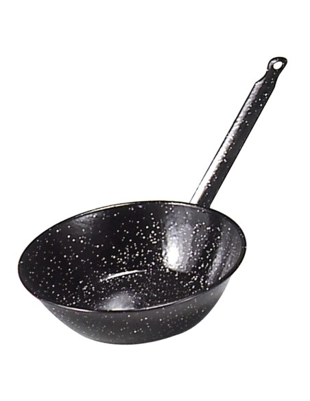 Sartén Doble Honda Con Mango Esmaltada 40 cm.