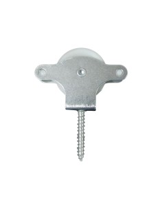 Polea Tendedero Wolfpack Zincado 40 mm. Roldana Plástico con Tirafondo