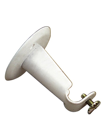 Soporte Barra 12 mm.Ø Blanco Frontal Redondo