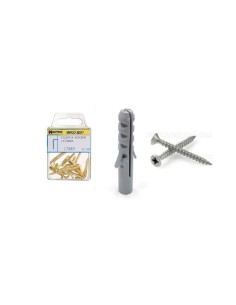 Taco Nº 4 Con Tornillos Cabeza Plana Zincada 3,5x25 mm. 15 unidades