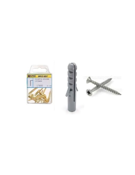 Taco Nº 5 Con Tornillos Cabeza Plana Zincada 3,5x30 mm. 12 unidades