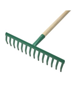 Rastrillo Jardin 14 Puas Mango De Madera 130 cm.