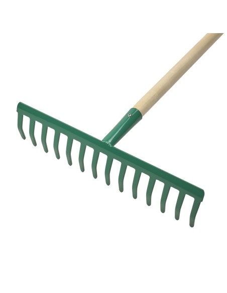 Rastrillo Jardin 14 Puas Mango De Madera 130 cm.